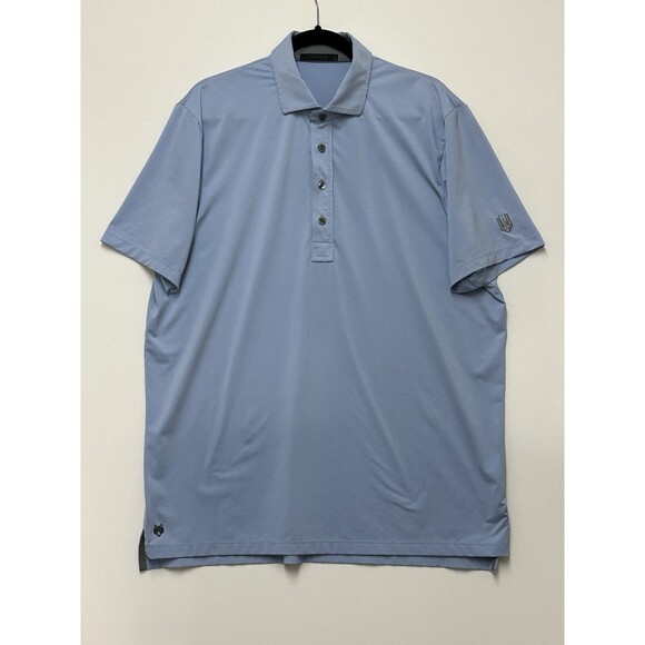 Greyson Polo Shirt Mens Large Blue Golf Performance Stretch Wicking Preppy - Picture 1 of 14